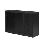 ZUN U_STYLE Innovative Sideboard that effortlessly converts into a dining table and Adjustable Pull-Out N711P188171B