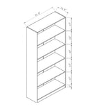 ZUN White Bookcase Display, Modern Bookstand with Five Shelves B107130819