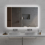 72"x48" Modern LED Smart Mirror Bathroom Mirror, Front Lit & Back Lit With 3 Color Adjustable, T3177P284029
