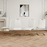 Modern Dining Chairs with Faux Leather Padded Seat Dining Living Room Chairs Upholstered Chair with W210127295