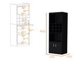 Black Bar Cabinet with Wine Storage B062P193653