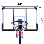 ZUN Height Adjustable 6 to 10ft Basketball Hoop 44 Inch Backboard Portable Basketball Goal System with 44404530