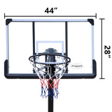 ZUN Height Adjustable 6 to 10ft Basketball Hoop 44 Inch Backboard Portable Basketball Goal System with 44404530