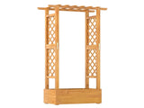 60" Tall Elevated Wooden Garden Bed, 44 LBS Roof Capacity Planter Box with 2 Side Trellises for 56109698