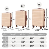 3 in 1 20"/24"/28" 3 pcs/set in ABS Spinner Wheel Luggage, Carry on Suitcase, Matching Color, 80795669