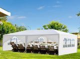 10'x20' Outdoor Party Tent with 6 Removable Sidewalls, Waterproof Canopy Patio Wedding Gazebo, White 40291651