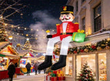8.7 FT Lighted Inflatable Christmas Nutcracker Yard Decoration with Built-in LED Lights, Blow Up 36971485