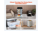 Plastic Storage Drawer Cart with 4 Compartments, Mobile Organizer with Wheels, 55782764
