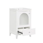 ZUN 20" Bathroom Vanity with Sink, Bathroom Cabinet with Soft Closing Glass Door, A Drawer, White 41215746