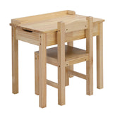 Flip Top Kids Table and Chair Set, Wood Activity Table Set with Storage Space for Arts Crafts, 58293120