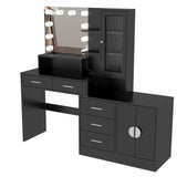 ZUN Large Makeup Vanity with Lights, Vanity Table with Charging Station, Vanity Desk with Mirror and 10 34862814