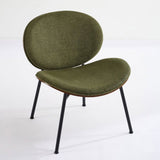 Mid-Century Modern Shell Chair Single Side Chair Tripod,Green fabric Lounge Chair in Walnut Finish W1143P214256