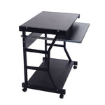 ZUN Moveable Four-wheel Computer Desk Black 73764478