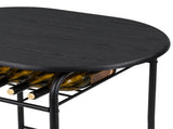 (85x60x76cm) Black Wood Grain PVC Black Painted Breakfast Table and Chair Set 79581060