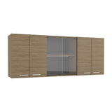 Superior 150 Wall Cabinet With Glass, Four Interior Shelves, Two Double Door Natural Oak B200P286978