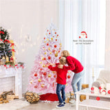 7ft Flocked Christmas Tree - 1264 Branch Tips, Fireproof PVC, 3-Section Assembly, 20" 05926505