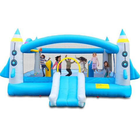 ZUN Multifunctional Jump 'n Slide Inflatable Bouncer for Kids Complete Setup with Blower - 198" x 180" W1677115481