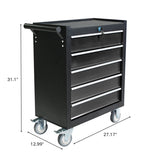 5-drawer metal rolling tool cabinet, storage toolbox with brake wheels, toolbox with lock, suitable W3267P307524
