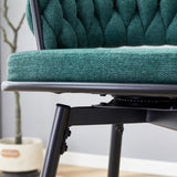 Two rotating bar stools with breathable cotton and linen soft cushions, in a retro green seat and W2920P281917