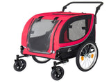 2-in-1 Bike Trailer & Pet Stroller for Dogs up to 100lbs Foldable Pet Carrier Cart with two 8'' W1364P411162