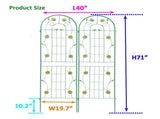 2 Pack Metal Garden Trellis 71" x 19.7" Rustproof Trellis for Climbing Plants Outdoor Flower Support 32623038