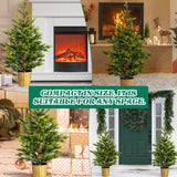 2 Pack 4 FT Dual Tone Artificial Christmas Tree with Pot Stand, Potted Xmas Pine Tree with 119 70224636
