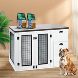 ZUN Furniture style dog cage, wooden dog cage, double door dog cage, side cabinet dog cage, Dog crate 75985217