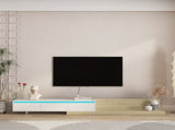 Modern TV Stand LED Lights , Entertainment Center Wooden TV Stand, TV Stand Desk Media Cabinet W1321P401002