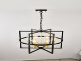 6-Light Metal Lantern Tiered Pendant Hanging Light Fixtures, Industrial Farmhouse Adjustable Height W5008P464267