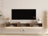 Floating TV Stand Wall Mounted with 16 Color LEDs,69" Modern TV Stand, Floating TV Cabinet W1321P289278