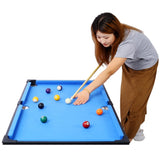 ZUN 5-in-1 Multi-Game Table - Billiards, Push Hockey, Foosball, Ping Pong, and Basketball black/blue 86399614