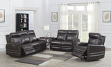 Luxury Power Reclining Sofa Recliner in Dark Brown Top-Grain Leather - Ultimate Comfort with Power B081107753