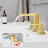 Bathroom Faucets for Sink 3 Hole Nickel Gold 8 inch Widespread Bathroom Sink Faucet with Pop Up W1932P181974