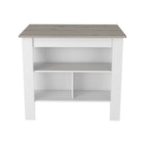 Cala Kitchen Island Antibacterial, Three Shelves, Four Legs -Light Gray / White B20092013