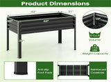 44" Elevated Raised Garden Bed with Drainage Holes, 32" Ergonomic Height Metal Planter - Black 63877749