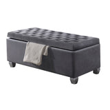 Grey Tufted Storage Bench B062P189113