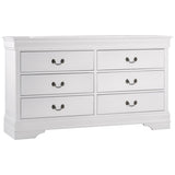 Traditional White Dresser Louis Phillippe Style Antique Drop Handles Classic Bedroom Furniture B011134290