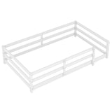 Twin Size Bed, Montessori Bed with Fence, Kids Montessori Bed Twin Size, Wood Montessori W1820P235710