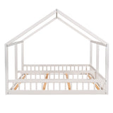 Twin Size House Platform Beds,Two Shared Beds, White WF296300AAK