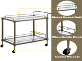 Aditya Mirrored & Antique Brass Finish Serving Cart B2726P448767
