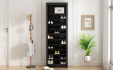 ZUN Stylish Design 30 Shoe Cubby Console, Contemporary Shoe Cabinet with Multiple Storage Capacity, Free 64331951