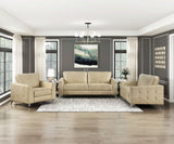 Sand-Hued Polished Microfiber Upholstery Elegant Modern Style Chair 1pc Solid Wood Living Room B011P204087