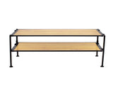 2-Tier Stackable 6-Pair Woodgrain Resin Slat Shelf Sturdy Metal Frame Shoe Storage Rack Organizer, 44565874