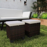 2 Pieces Wicker Outdoor Ottomans 16276704