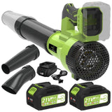 Leaf Blower Cordless, 400CFM &200MPH Brushless Motor Electric Leaf Blower with 2X 21V 4.0Ah Battery 46978821