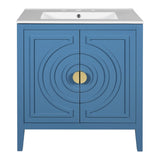 30" Bathroom Storage Cabinet with 2 Large Soft Closing Doors with Organizer, 1 Hided Drawer and N710P194129C