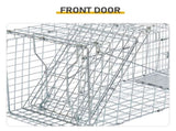 32in Live Animal Trap Cage with Cover, Humane Animal Rescue Outdoor Cage for Armadillos Cats 55894302