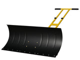 Manual Snow Pusher Cart 36x18in with H-Handle, Black Iron Blade, Yellow Wheels, Snow Plow Cart 50835495