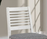 Majestic Rustic Counter Height 2pc Dining Chairs Set Antique White Solid wood Gray Fabric Cushions B011110878