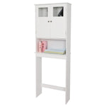 ZUN FCH Double Doors Bathroom Cabinet White 03305955